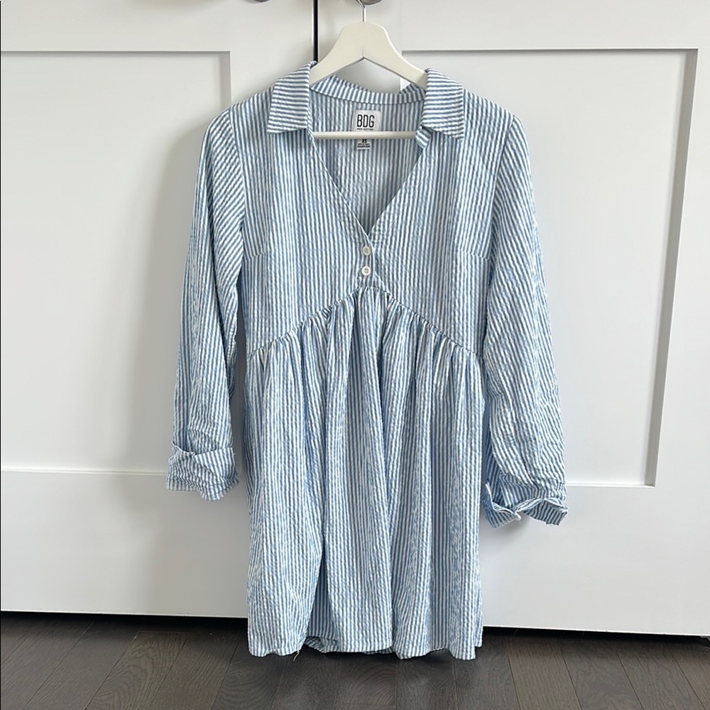Urban Outfitters Blue Striped Mini Dress
